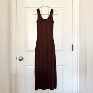 Abercrombie Ribbed Midi Sweater Dress - Dark Brown (size XSP)